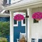 Artificial Hanging Flowers with Basket for Spring ((PurpleHotpink)